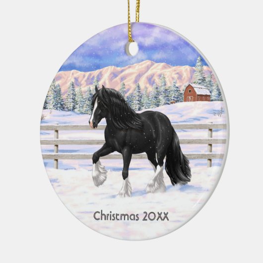 Zwart-wittebots met ventilatoren keramisch ornament (Links)