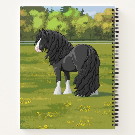 Zwart-wittebots met ventilatoren notitieboek (Achterkant)