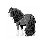 Zwart-wittebots met ventilatoren rubberstempel (Afrduk)