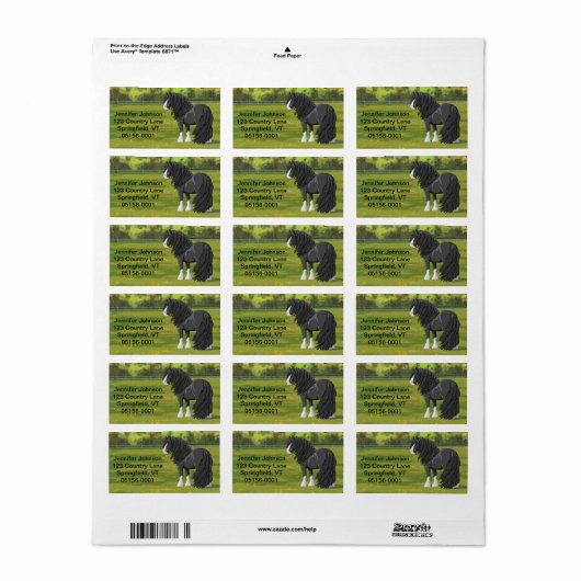 Zwart-wittebots met ventilatortfinker etiket (Full Sheet)