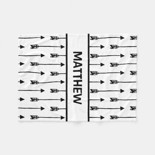 Zwart-wittebout pijlen babyjonge zuster fleece deken (Voorkant (Horizontaal))