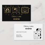 Zwart-wittehonden en goudhonden | Dog Walker Visitekaartje (Voorkant / Achterkant)