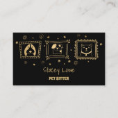 Zwart-wittehonden en goudhonden | Dog Walker Visitekaartje (Voorkant)