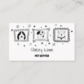 Zwart-wittehonden en wittewitjes | Dog Walker Visitekaartje (Voorkant)