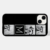 Zwart-witteinkfotocollage met monogram Case-Mate iPhone case (Achterkant (horizontaal))