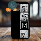 Zwart-witteinkfotocollage met monogram Case-Mate iPhone case