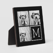 Zwart-witteinkfotocollage met monogram fotoplaat (Voorkant)