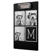 Zwart-witteinkfotocollage met monogram klembord (Links)