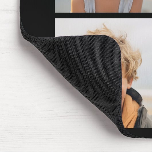 Zwart-witteinkfotocollage met monogram muismat (Hoek)