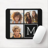 Zwart-witteinkfotocollage met monogram muismat (Met muis)