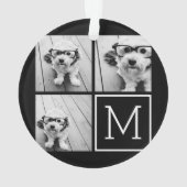 Zwart-witteinkfotocollage met monogram ornament (achterkant)