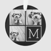 Zwart-witteinkfotocollage met monogram ornament (voorkant)