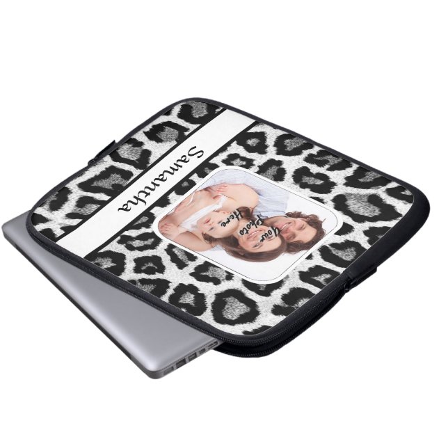 Zwart-wittekaarten Laptop Sleeve (Voorkant onderkant)