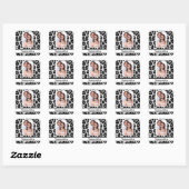 Zwart-wittekaarten Vierkante Sticker (Vel)