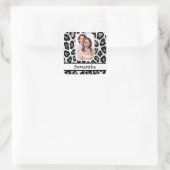 Zwart-wittekaarten Vierkante Sticker (Tas)