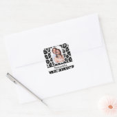 Zwart-wittekaarten Vierkante Sticker (Envelop)