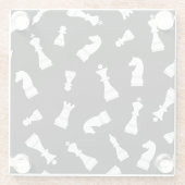 Zwart-wittekaartpatroon Glazen Onderzetter (Achterkant)