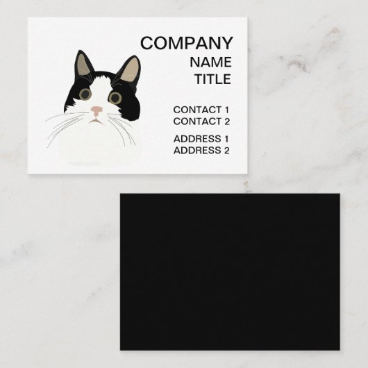 Zwart-wittekattenet Visitekaartje (Voorkant / Achterkant)