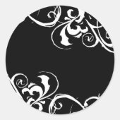 Zwart-witteken Ronde Sticker (Voorkant)