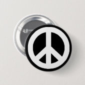 Zwart-witteken voor vrede ronde button 5,7 cm (Voorkant /achterkant)