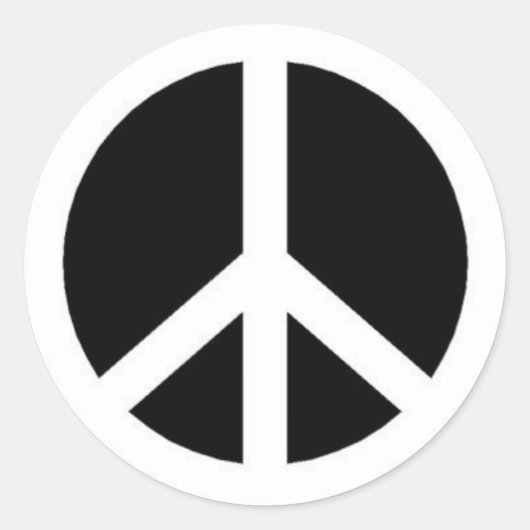 Zwart-witteken voor vrede ronde sticker (Voorkant)