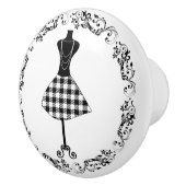 Zwart-wittekende ruimte Bodice Dress Form Cera Keramische Knop (Rechts)