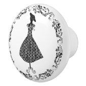 Zwart-wittekende ruimte Bodice Dress Form Cera Keramische Knop (Rechts)