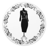 Zwart-wittekende ruimte Bodice Dress-formulier Keramische Knop (Voorkant)