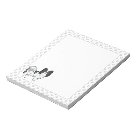 Zwart-wittekenfilmdoosje met poten notitieblok (Linkerzijde)