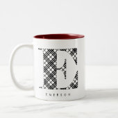 Zwart-wittekentaart E Tweekleurige Koffiemok (Links)