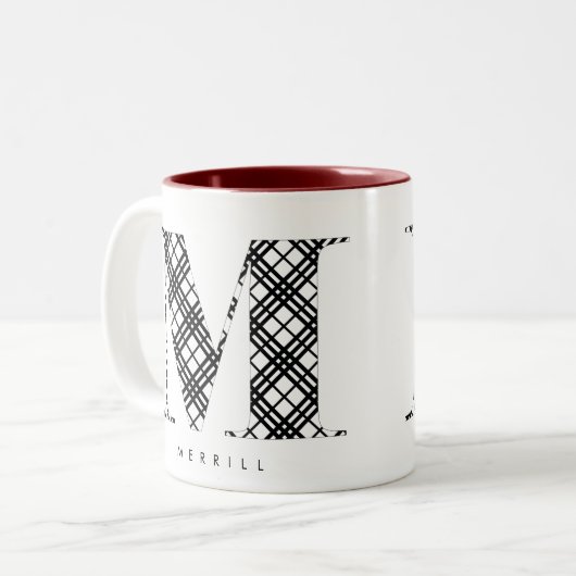 Zwart-wittekentaart M Tweekleurige Koffiemok (Voorkant links)