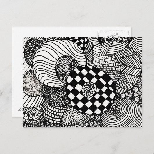 Zwart-wittekentekening Briefkaart (Voorkant / Achterkant)