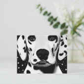 Zwart-wittekletteraar Dalmatian Puppy Briefkaart (Staand voorkant)