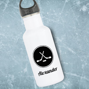 Zwart-witteknoppen Naam Wintersport Waterfles