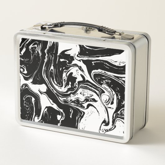 Zwart-wittekooltje met metalen tas (Achterkant)