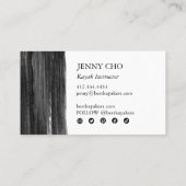 Zwart-wittekruitppenseel gebold in zwart-wit visitekaartje (Achterkant)