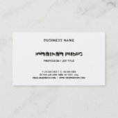 Zwart-wittekst, minimale Sjabloon Visitekaartje (Achterkant)