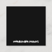 Zwart-wittekst zwart-wit B&W legant minimalistisch Vierkante Visitekaartje (Voorkant)