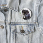 Zwart-witten Ronde Button 5,7 Cm (In situ)