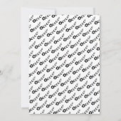Zwart, wittepografie bruiloft repetitief diner kaart (Achterkant)