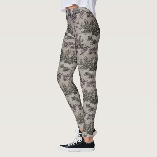 Zwart-witteprofiel afdrukken leggings (Links)