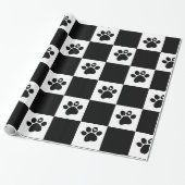 Zwart-wittevierkant afdrukken cadeaupapier (Uitgerold)