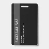 Zwart-wittewerk backstage-paspoort ID Badge (Achterkant)