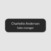 Zwart wittewerkgesteld naamplaatje (Voorkant)