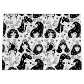 Zwart-wittewit kindmeisje Gift-tas Groot Cadeauzakje (Voorkant)