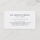 Zwart-wittgebit Logo, tandheelkunde, tandheelkunde Visitekaartje (Achterkant)