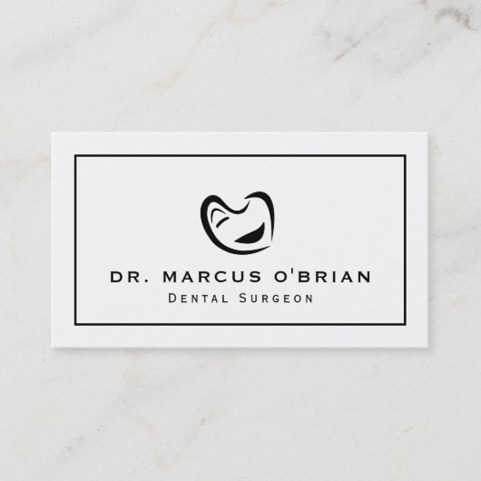 Zwart-wittgebit Logo, tandheelkunde, tandheelkunde Visitekaartje (Voorkant)