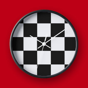 Zwart-wittoetsenbord Retro wandklok