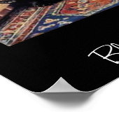 Zwart-wittv-tv met intage-affiche poster (Hoek)