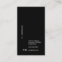 Zwart-witTypografie Verticaal Visitekaartje